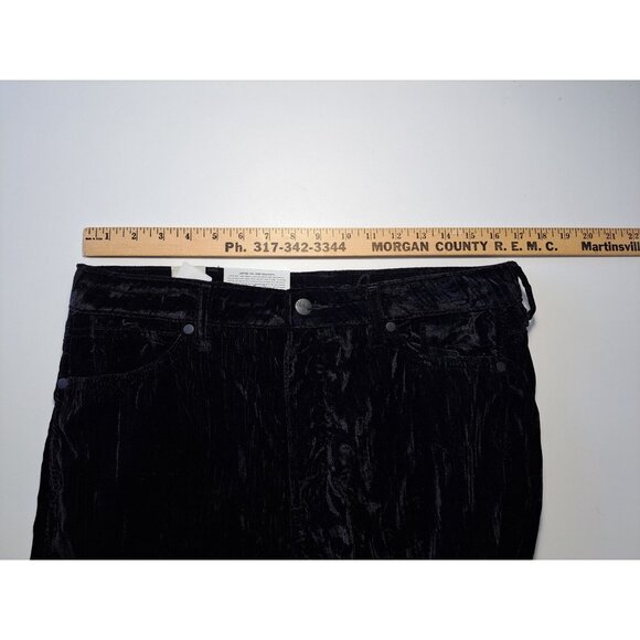 NEW Wrangler Retro Women's Velvet Black Hi Rise Flare Pants 31X36 New Tags XL - Picture 9 of 11
